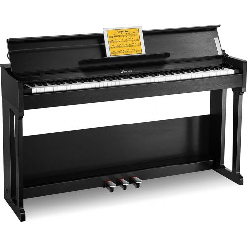  [아마존베스트]Donner DDP-90 Home Digital Piano, 88 Key Fully Weighted Electronic Keyboard, Triple Pedals, Black, USB/ MP3/ Headphone/Audio Output Function