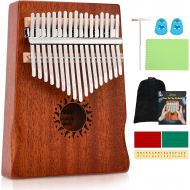 [아마존베스트]Donner 17 Key Kalimba Thumb Piano Solid Mahogany Body Finger Piano Easy to Learn Mbira Instrument Gift for Kids Adult Beginners Professional DKL-17