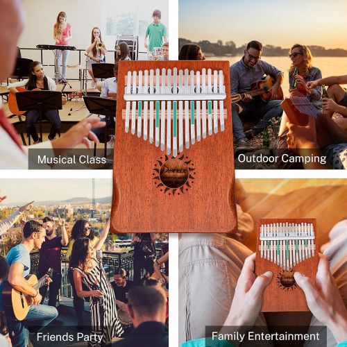  [아마존베스트]Donner 17 Key Kalimba Thumb Piano Solid Mahogany Body Finger Piano Easy to Learn Mbira Instrument Gift for Kids Adult Beginners Professional DKL-17