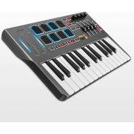 [아마존베스트]Donner Professional Mini DMK25 | 25 Key USB MIDI Keyboard Controller With 8 Backlit Drum Pads, 4 Knobs 4 control faders MIDI Controller BLACK