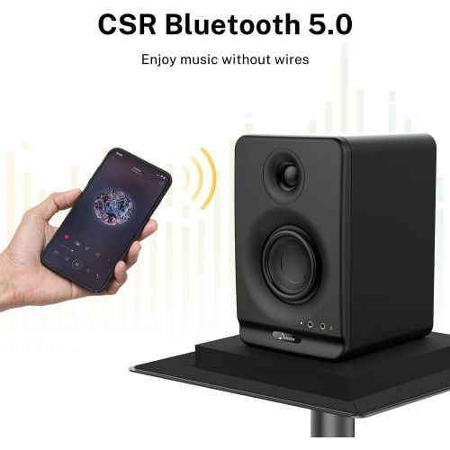  [아마존베스트]Donner Studio Monitors 3 Near Field Studio Monitors with Professional CSR Bluetooth 5.0, 2-Pack Including Studio Monitor Isolation Pads (Dyna3 Black)