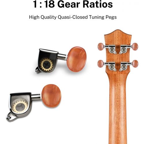  [아마존베스트]Donner Acoustic Electric Ukulele Concert Size Built-in Tuner Solid Top Mahogany 23 inch ElectroUkelele Beginner Kit With Online Lesson EQ Gig Bag Strap String Picks DUC-4E Profess