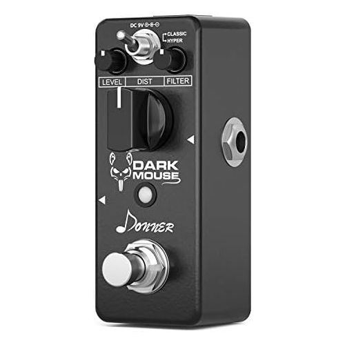  [아마존베스트]Donner Distortion Pedal True Bypass Dark Mouse Distortion Guitar Effect Pedal