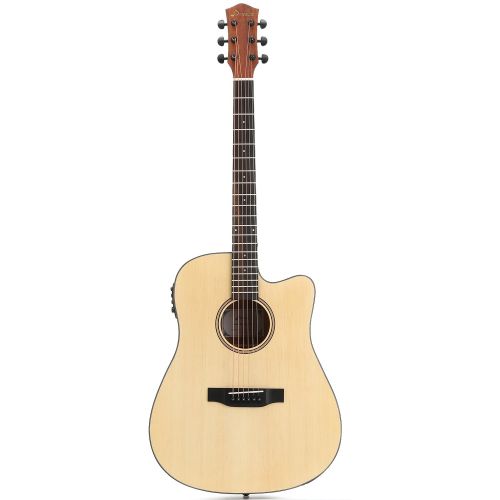  Donner DAG-1E Electric Acoustic Guitar Package Full-size 41’’ Dreadnought Guitar Built-in Preamp with Bag Strap Tuner String