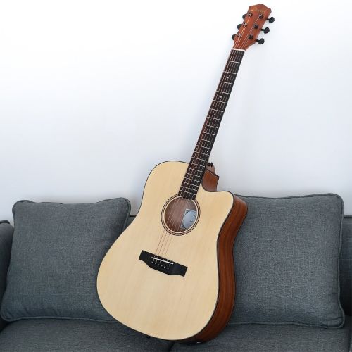  Donner DAG-1E Electric Acoustic Guitar Package Full-size 41’’ Dreadnought Guitar Built-in Preamp with Bag Strap Tuner String