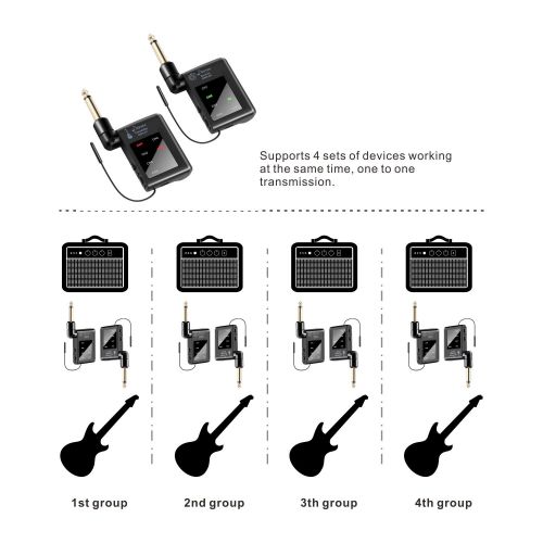  Donner Rechargeable Wireless Guitar System DWS-2 Digital Guitar Bass Audio Transmitter Receiver