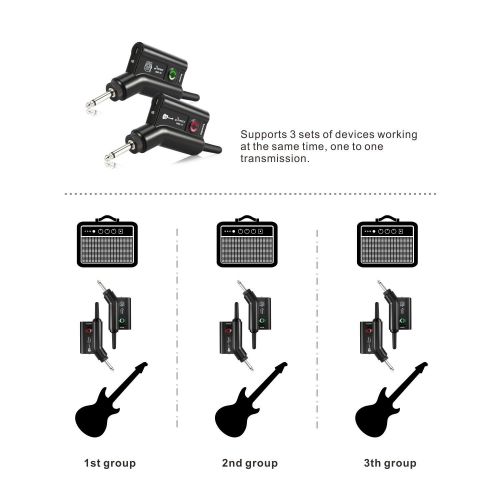  Donner Rechargeable Wireless Guitar System DWS-1 Digital Guitar Bass Audio Transmitter Receiver