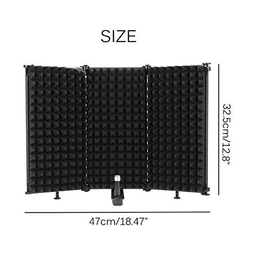  [아마존베스트]Donpow Microphone Insulation Shield Sound Absorbing Foam Reflector for Studio Microphones Sound Insulation for All Condenser Microphone Recording Studio Devices