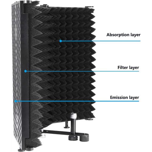  [아마존베스트]Donpow Microphone Insulation Shield Sound Absorbing Foam Reflector for Studio Microphones Sound Insulation for All Condenser Microphone Recording Studio Devices