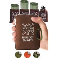 [아마존베스트]Don't Die In The Woods Worlds Toughest Emergency Blankets | 4 Pack Extra Large Thermal Mylar Foil Space Blanket Heat Sheets For Hiking, Marathon Running, First Aid Kits, Prepper, Bug Out & Outdoor Surviv