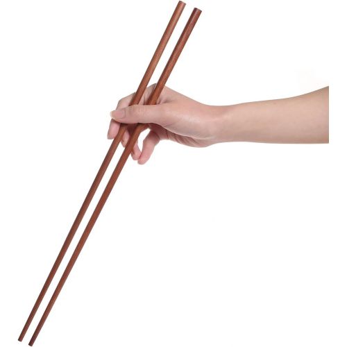  [아마존베스트]Donxote Wooden Noodles Kitchen Cooking Frying Chopsticks 16.5 Inches Brown Extra Long Set of 2 Pairs