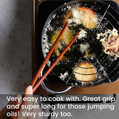 [아마존베스트]Donxote Wooden Noodles Kitchen Cooking Frying Chopsticks 16.5 Inches Brown Extra Long Set of 2 Pairs