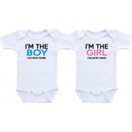 DoozyDesigns Im The Boy Im The Girl Yes We’re Twins - Twin Sets Baby Boy and Girl Twins Baby Clothes