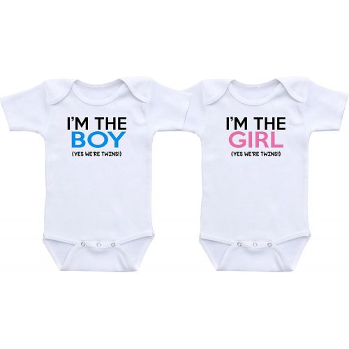  DoozyDesigns Im The Boy Im The Girl Yes We’re Twins - Twin Sets Baby Boy and Girl Twins Baby Clothes