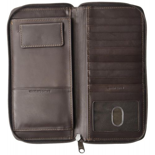  Dopp Mens Regatta Leather Zipper Passport Organizer Wallet