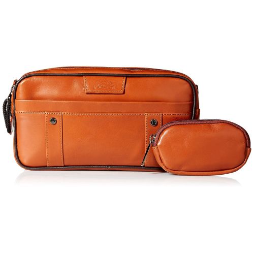  Dopp Mens Veneto Soft Sided Multi-Zip Travel Kit-Leather