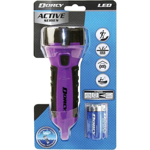  Dorcy 55 Lumen Floating Water Resistant LED Flashlight with Carabineer Clip, Purple (41-2508)