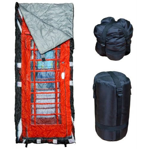  Dorcy REVALCAMP Lightweight Sleeping Bag - Phonebooth - Indoor & Outdoor use. Great for Kids, Teens & Adults. Ultra Light and Compact Bags are Perfect for Hiking, Backpacking, Camping &