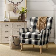 Dorel Living Middlebury Checkered Pattern Accent Chair, Black & White Checkered