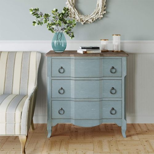  Dorel Living DA8272 Wells Accent, Antique Teal 3 Drawer Chest