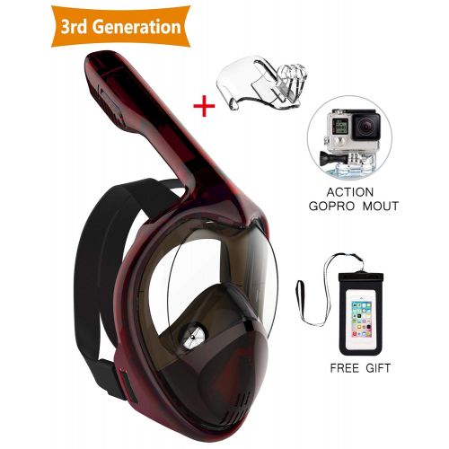  Doris Kids Doris Snorkel Mask Full Face for Adults and Youth Kids Anti-Fog and Anti-Leak 180 Panoramic View GoPro Compatible Snorkeling Set 3rd Generation