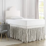 DormCo Crinkle Bed Skirt Twin XL (3 Panel Set) - Silver Birch