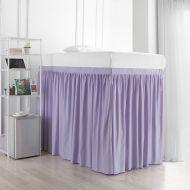 DormCo Extended Dorm Sized Bed Skirt Panel with Ties (3 Panel Set) - Orchid Petal (for Raised or lofted beds)