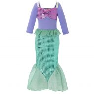 Dormstop Little Girl Mermaid Dress Ariel Princess Generic Costume Party Sequins Costumes 3T-10