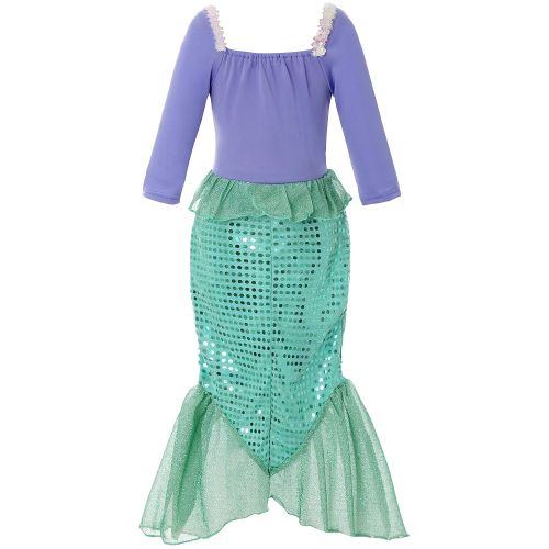  Dormstop Little Girl Mermaid Dress Ariel Princess Generic Costume Party Sequins Costumes 3T-10