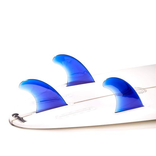  Dorsal Performance Flexrez Core Surfboard Thruster Surf Fins (3) FUT Compatible Blue
