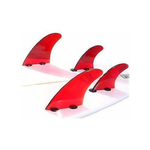  Dorsal Performance Flexrez Core Surfboard Quad Surf Fins (4) FCS Compatible Red