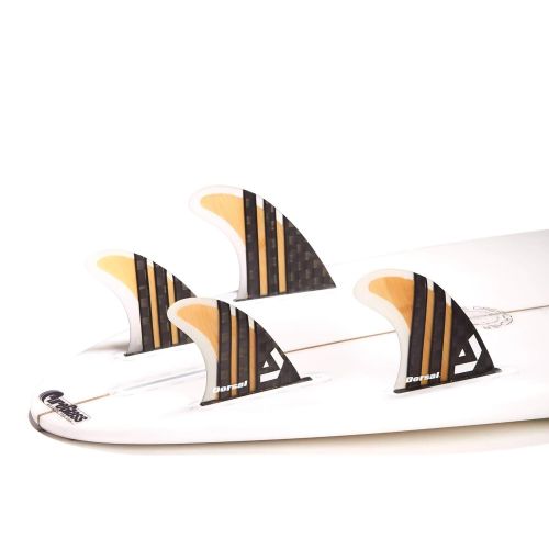  Dorsal Surfboard Fins Carbon Bamboo Quad Set (4) Honeycomb FUT Base