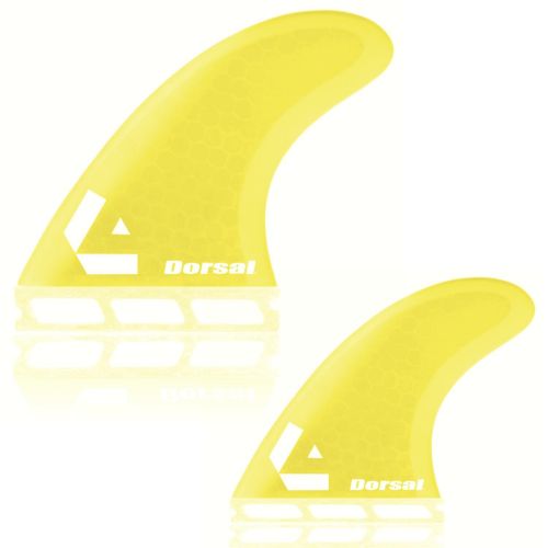  Dorsal Performance Core (Hexcore) Quad Surfboard Surf Fins Set (4) Honeycomb FUT Base Yellow