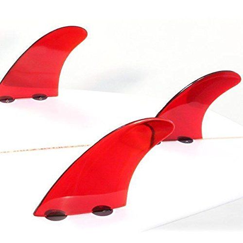  Dorsal Performance Flexrez Core Surfboard Thruster Surf Fins (3) FCS Compatible Red