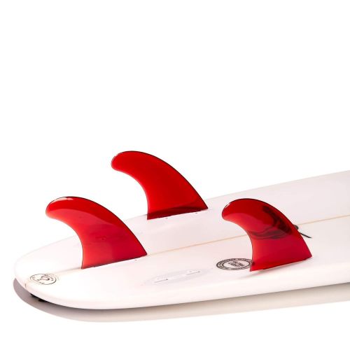  Dorsal Performance Flexrez Core Surfboard Thruster Surf Fins (3) FCS Compatible Red