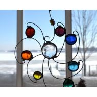 Dortdesigns Rainbow Swirled Gems Stained Glass Suncatcher