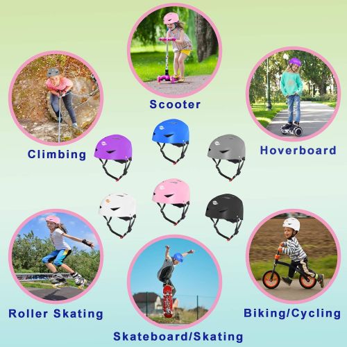  Dostar Skateboard Helmet for Kids Youth & Adults Bike Helmet for Multi-Sports Cycling Roller Skate BMX Scooter Helmet, 3 Adjustable Sizes Helmet for Toddler Men Women