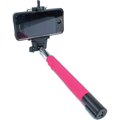  Dot Line Smartphone Selfie Extension with Bluetooth Shutter Release (Hot Pink)