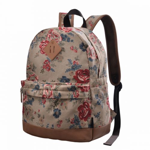  DouGuYan Douguyan Girls Casual Lightweight Print Backpack Cute School Bag Campus Satchel Khaki 133b