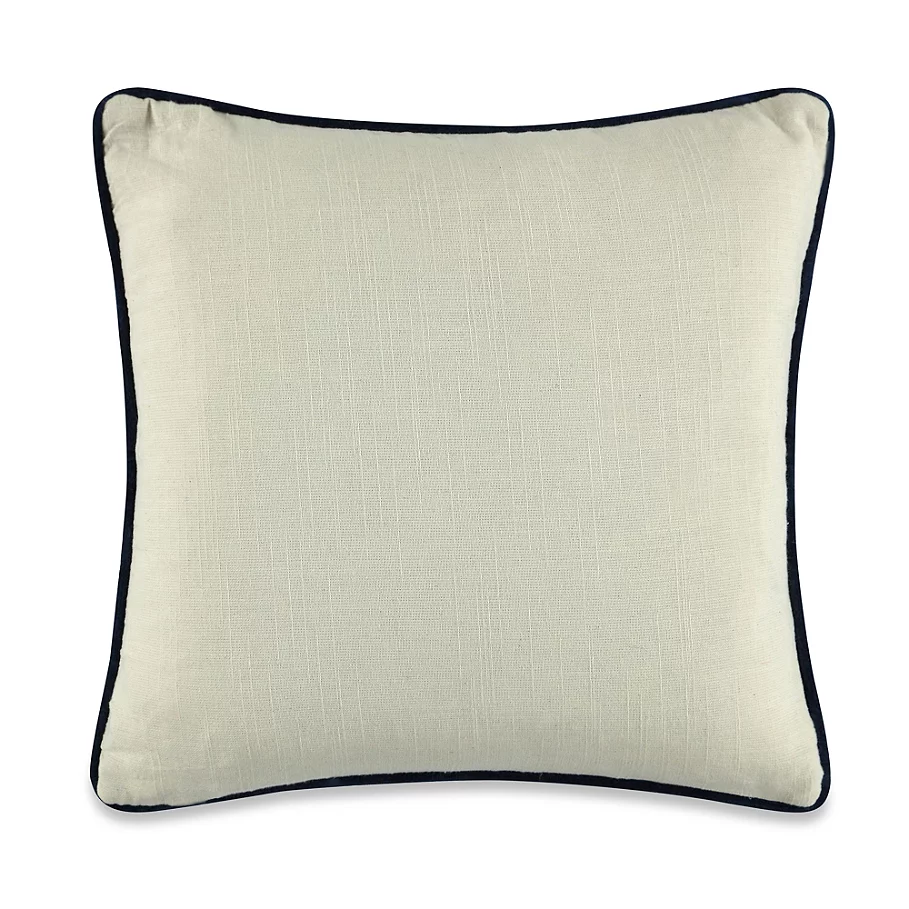  Double Conch Square Embroidered Throw Pillow in Ivory