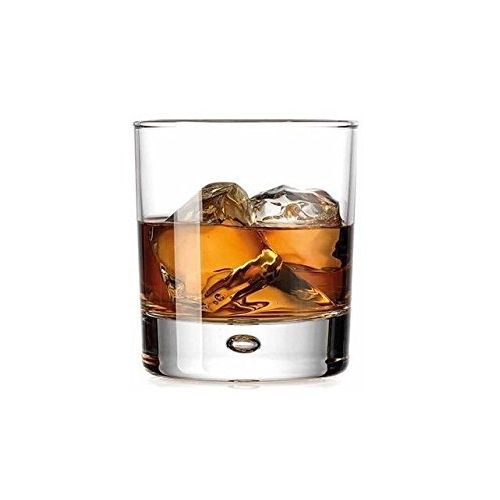  Double Old Fashioned Whiskey Glass (Set of 4) with Chilling Stones - 10 oz Heavy Base Rocks Barware Glasses for Scotch, Bourbon and Cocktail Drinks