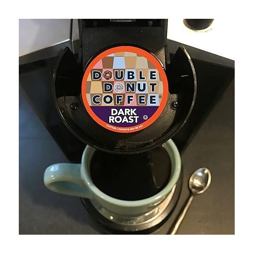  Double Donut Dark Roast Coffee Pods, Extra Bold Blend Coffee, Single Serve Coffee For Keurig K Cups Machines, Dark Roast Coffee in Recyclable Pods, 80 Count