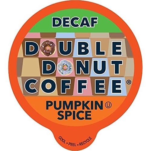  Double Donut Coffee Pumpkin Spice Medium Roast Flavored Decaf Coffee Pods for Keurig K-Cup Makers from Double Donut, 96 Capsules