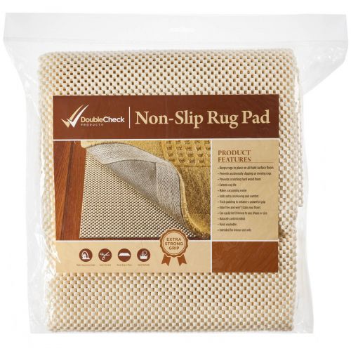  DoubleCheck Products Non Slip Rug Pad Size 8 X 10 For Hard Surface Floors Extra Strong Grip Thick Padding And