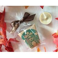 Doublebrush Coffee Theme Wedding Starbucks Candle Coffee Scented Soy Wax Tea Light Packaged Coffee Party Favor Handmade Starbucks Candle Coffee Favor