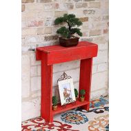 Doug and Cristy Designs Red Skinny Wall Table