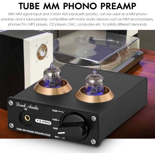  Douk Audio T3 PRO MM Phono Stage Preamp Mini Stereo Vacuum Tube Preamplifier