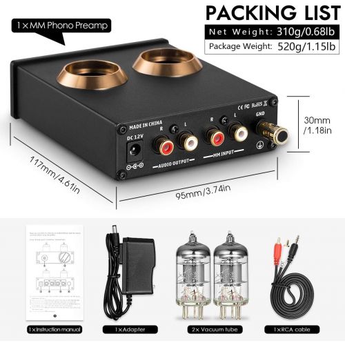  Douk Audio T3 PRO MM Phono Stage Preamp Mini Stereo Vacuum Tube Preamplifier