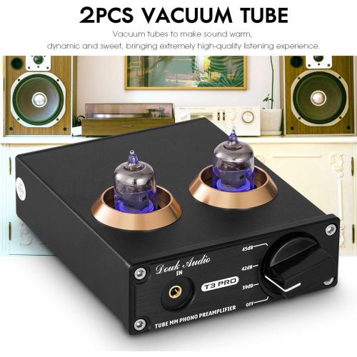  Douk Audio T3 PRO MM Phono Stage Preamp Mini Stereo Vacuum Tube Preamplifier