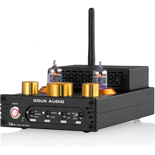  Douk Audio HiFi Stereo Bluetooth 5.0 Vacuum Tube Amplifier MM Phono Amp for Turntables 320W